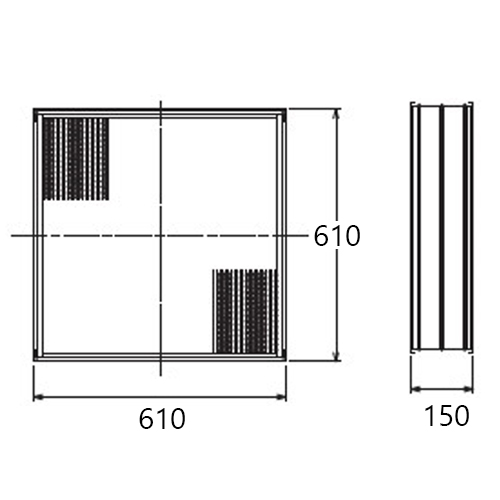 610x610x150エアフィルターHEPA/アルミ枠付_画像03