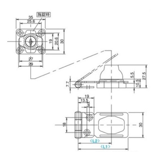 30x60mmシリンダー掛金錠(亜鉛ダイカスト)_画像04