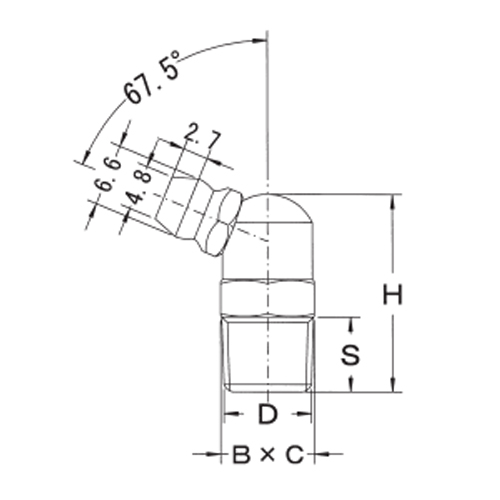 R 1/8in グリ-スニップル(JIS/67.5°/5個)_画像02