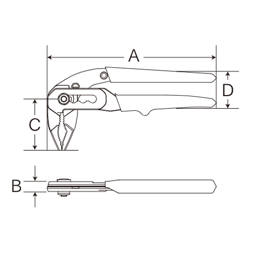 ウォーターポンププライヤ40mm/175mmばね付_画像03