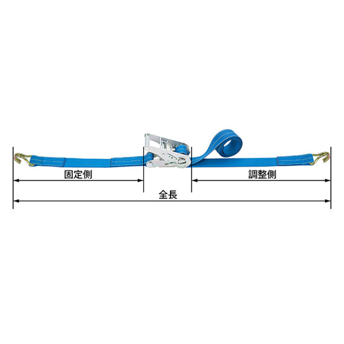 75mmx9m/2540kgベルト荷締機(両端フック型)_画像03