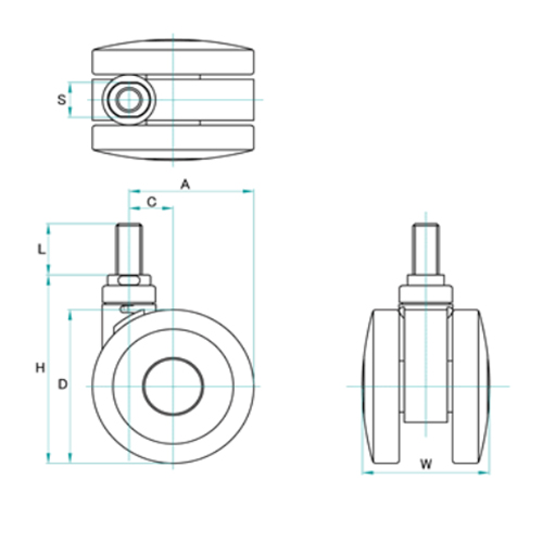 75mm キャスター(ツインホイール/W3/8in )_画像03