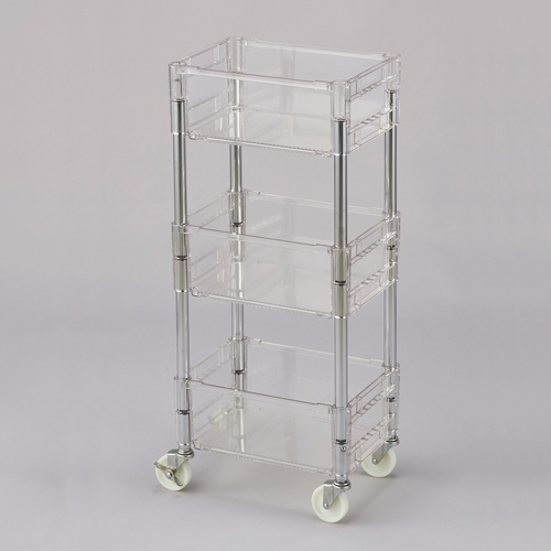 280x390x895車輪付コンテナ(3段/透明クリア_画像02