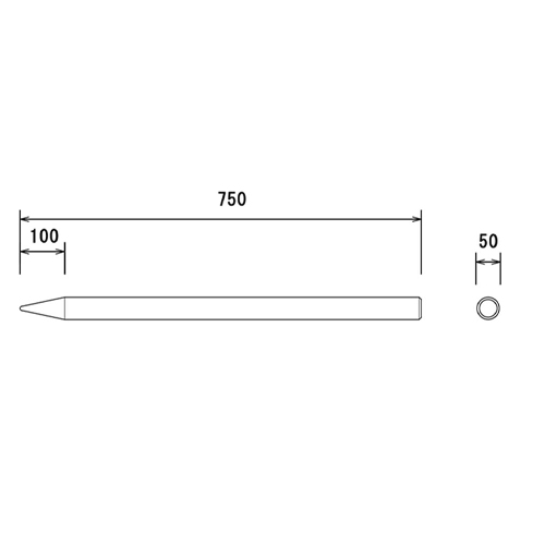 φ50x750mm万能杭(穴なし)_画像03