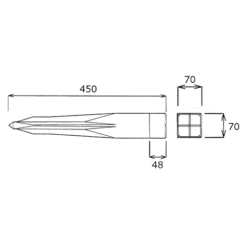 70x70x450mm境界杭(再生プラスチック)_画像03