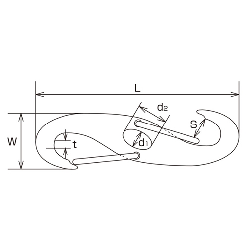 108mmS型スナップフック(ステンレス製)_画像03