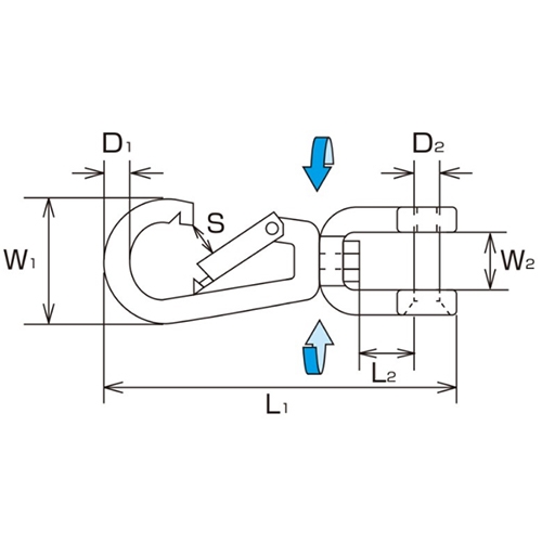 108mmスイベルスナップシャックル(SUS製_画像03