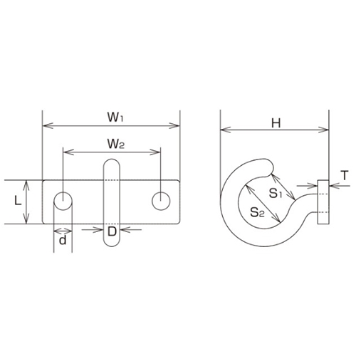 3mm/7.5x25.5mmプレートフック(SUS製)_画像02