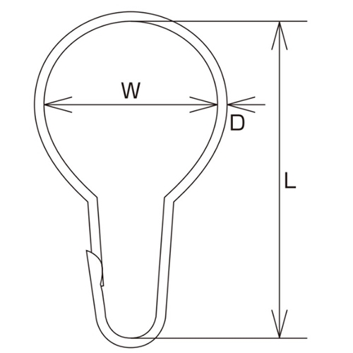 40mmカーテンフック(ステンレス製/5個)_画像03