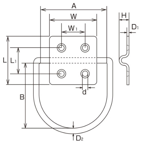 28x28mmD型ハンガー(ステンレス製)_画像03