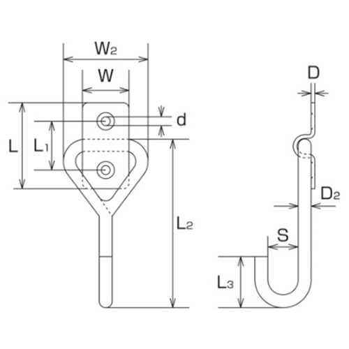 18x36mm/70mmフック型ハンガ(ステンレス製)_画像03