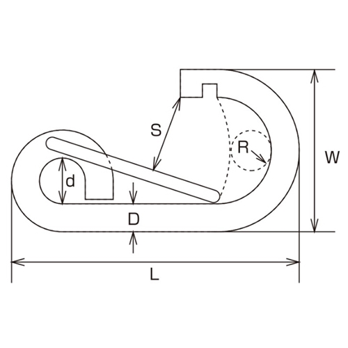 120x63x12mmスナップフック(ステンレス製)_画像03