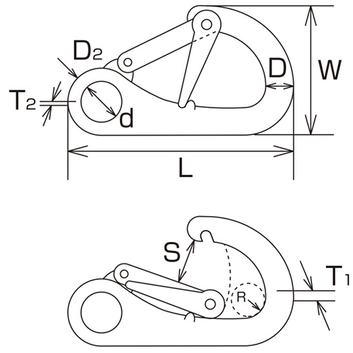 108x64mmスナップフック(ロック付/SUS製)_画像04