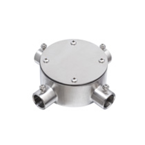 E19[SUS製]ねじ無し丸形露出ボックス(4方出_画像02