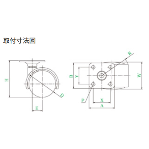 50mmキャスター(自在金具付･ブレーキ無)_画像04