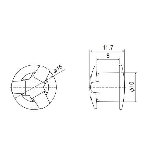 φ8.0/10ワンプッシュリベット(白/10個_画像04
