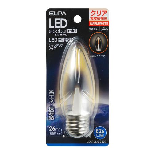1.4W/E26LEDシャンデリア電球(クリア電球色_画像02