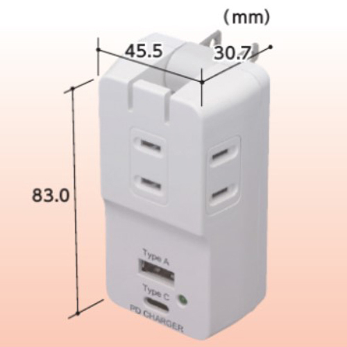 AC100V/14A3口タップ(USBA･Cポート各1個付)_画像04