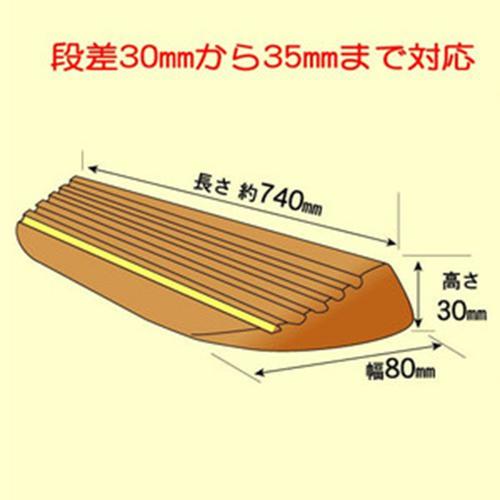 740x80x30mm室内用スロープ(滑り止め溝付)_画像03