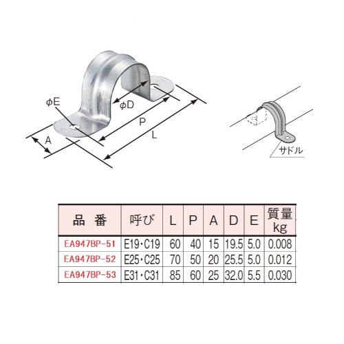 E25･C25[SUS製]電線管サドル(10個入)_画像02