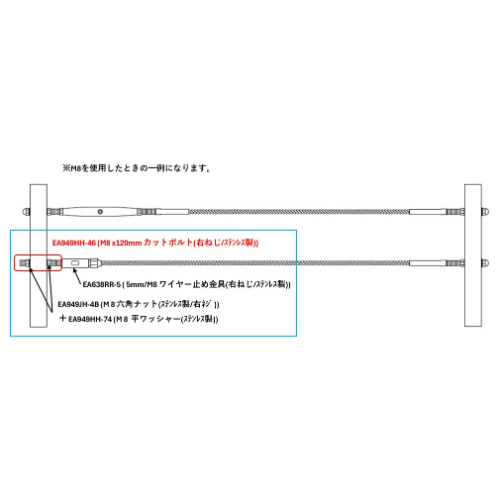 M6x60mmカットボルト(右ねじ/ステンレス製)_画像02