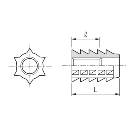 M5x10mm鬼目ナット(R)(Aタイプ/三価白/4個)_画像04