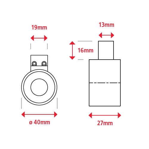 DC12V/φ40mm/550N電磁マグネットホルダー_画像02