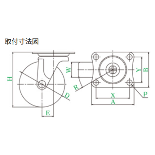 25mmキャスタ(自在金具付･エラストマー車輪_画像04