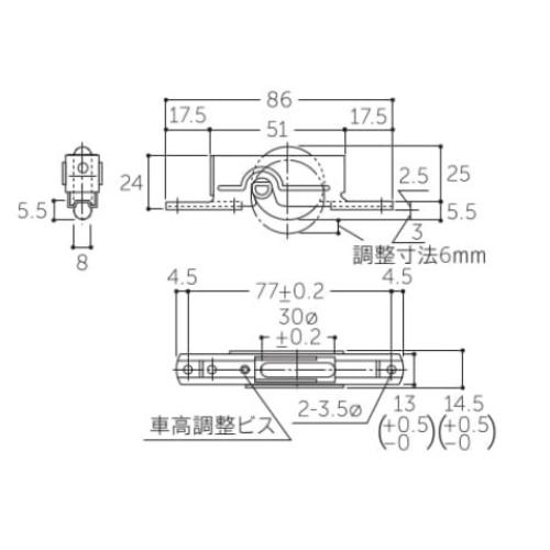 30mm戸車(U型･ウレタン車･鋼板枠)_画像04
