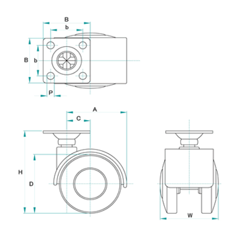 50キャスタ(ツインホイール自在Cleaning付_画像04