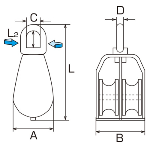 25mm滑車(ステンレス製/2車)_画像03