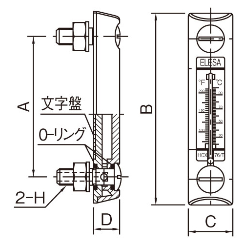 127mmレベルインジケーター(温度計付)_画像02