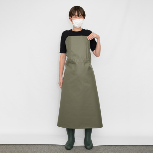 110x75cmエプロン(ワンタッチ脱着/OD緑) | 安全保護具 | 介護用品