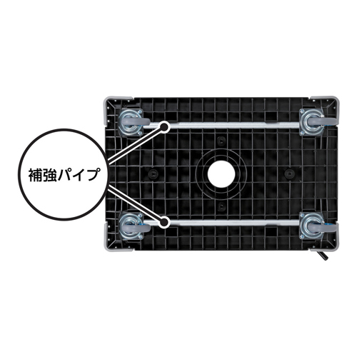 600x900mm/300kgドーリー(PP製/ブラック)_画像02