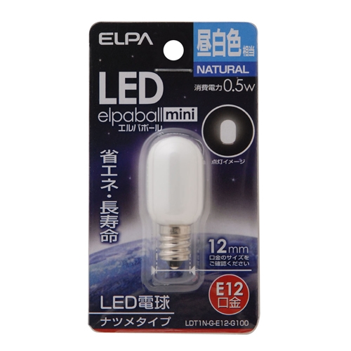 AC100V/0.5W/E12LEDナツメ電球(昼白色)_画像02