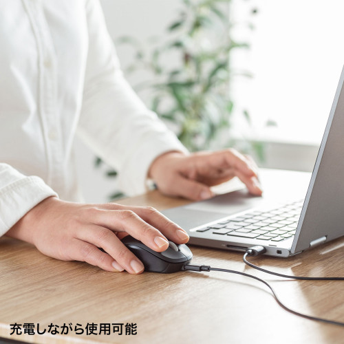 [充電式]ワイヤレスマウス(静音/黒)_画像03