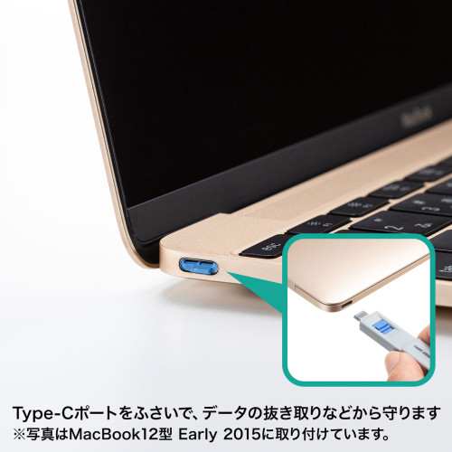 TypeCポート取付セキュリティキット(青)_画像02
