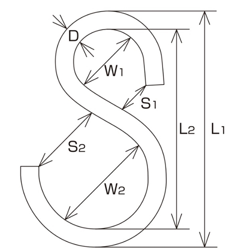 36x3mmSフック(ステンレス製/5個)_画像04