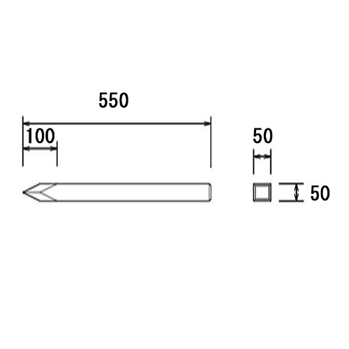 50x50x550mm 角杭(穴なし)_画像04