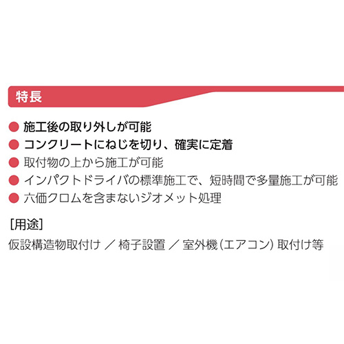 φ10x75ねじ固定式あと施工アンカー(鉄/4本_画像02