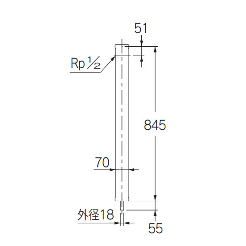 Rp1/2 in 水栓柱(70角/下給水)_画像02