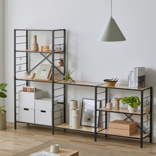 760x345x1592連結式スチールラック(木天板)_画像02