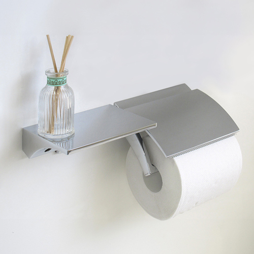 トイレットペーパーホルダー(棚付/クローム_画像04