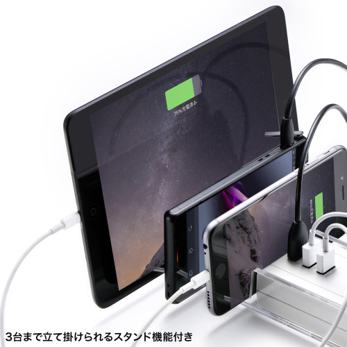 AC100V/14A/3mタップ(USB充電ポート5個/白_画像03