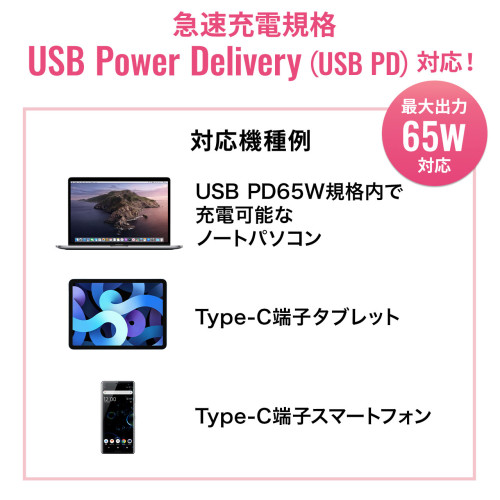 AC100-240V AC充電器(USB PD対応/Type-C)_画像03