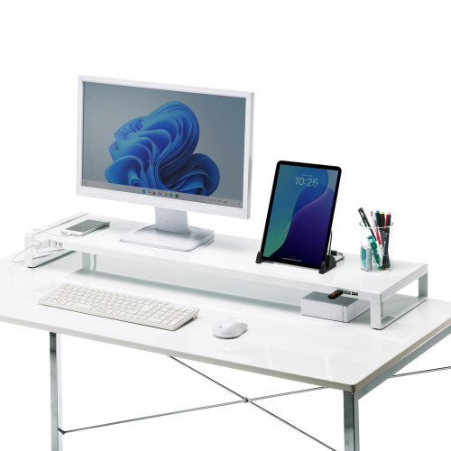 1000x257x89mmモニタースタンド(USBハブ白_画像03