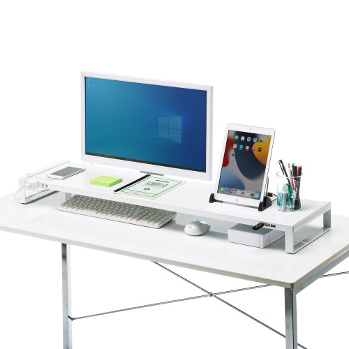 1000x257x89mmモニタースタンド(USBハブ白_画像04