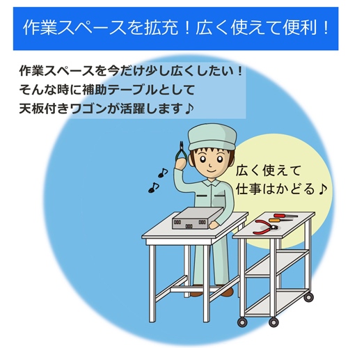 750X450X738天板付ツールワゴン(防塵室対応_画像03
