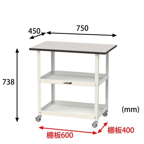 750X450X738天板付ツールワゴン(防塵室対応_画像04