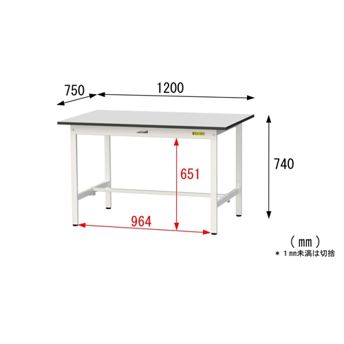 1200x750x740ワークテーブル(防塵室対応)_画像04